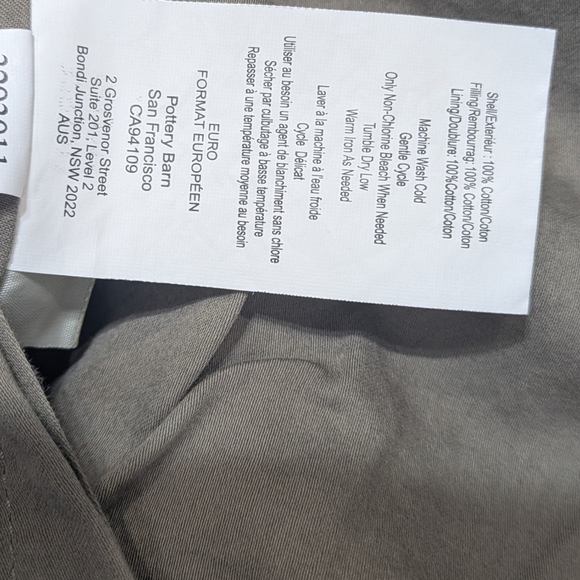 Pottery Barn Washed Velvet Handcrafted Quilted Euro Shams Set Of 2 - Picture 7 of 8